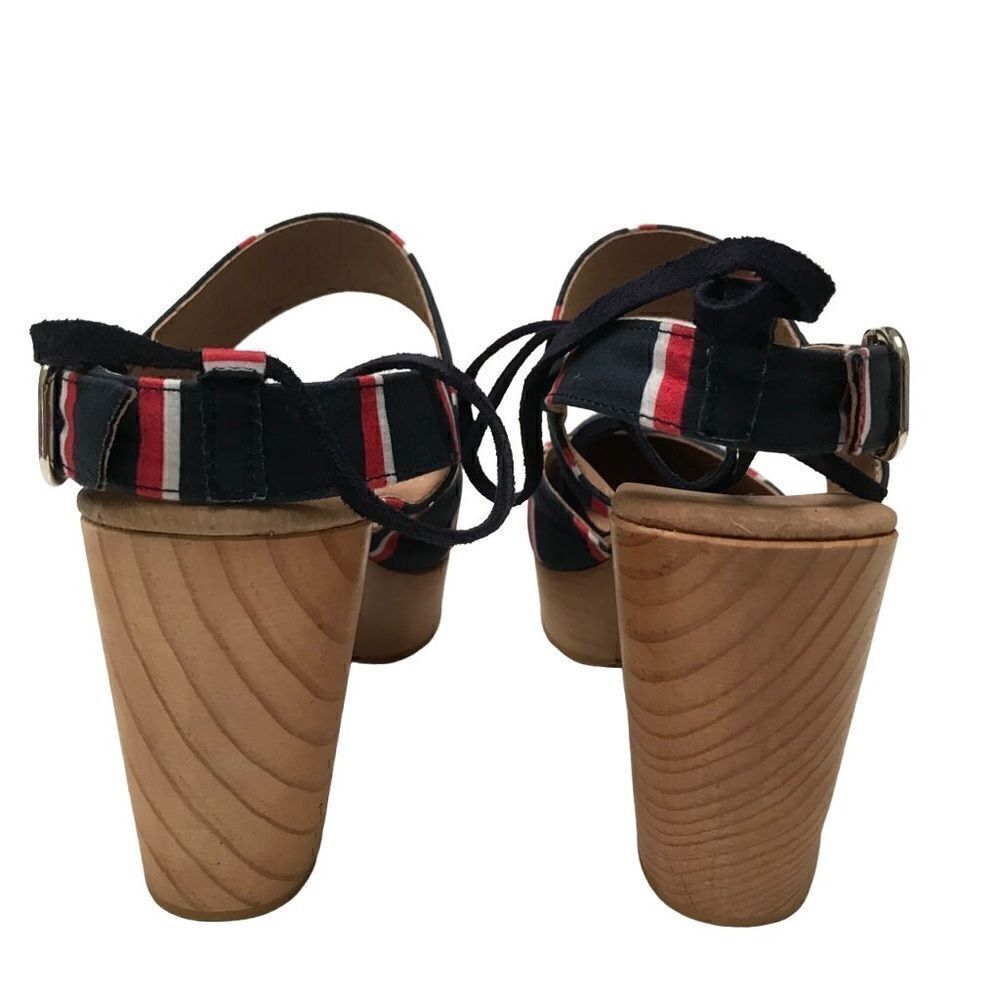 Free People Monaco Boho navy striped wrap clog 39/9 - Picture 8 of 11